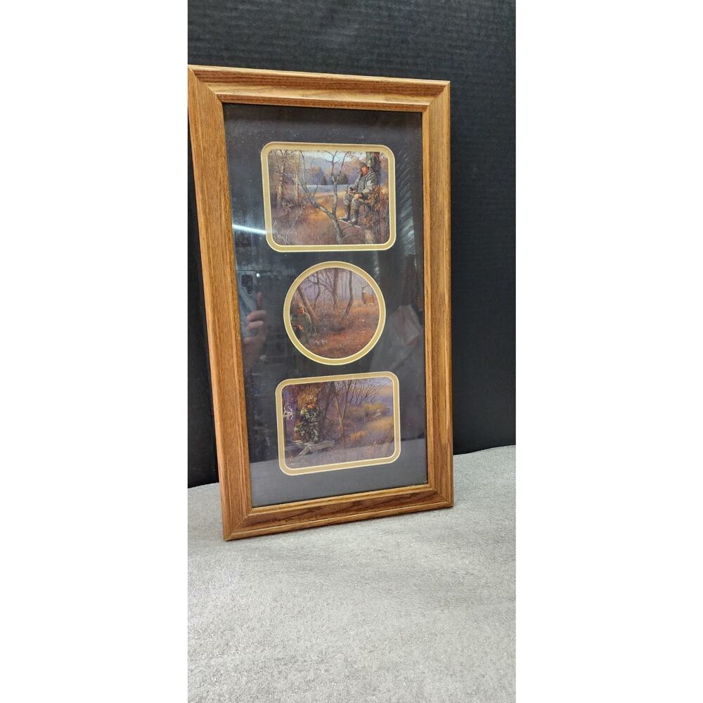 Bass Pro Shop Framed Matted Picture 3 Pictures In 1 Outdoor Themed BB